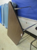 Metal & Wooden Trapezoid Table.