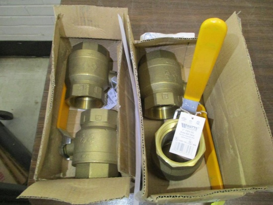 (4) Watt Brass Ball Valves, 2".