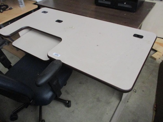 Metal and Wood Desk with Office Chair