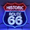 ROUTE 66 NEON SIGN w/ BACKING--24