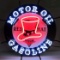 RED HAT OIL-GAS NEON SIGN w/ BACKING--24