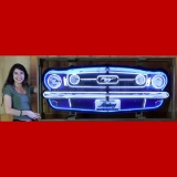 FORD MUSTANG GRILL NEON SIGN IN STEEL CAN--60