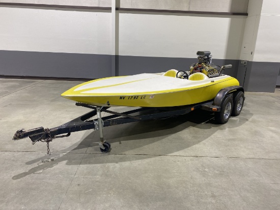 1976 Hondo Flat Bottom Speed Boat w/ trailer