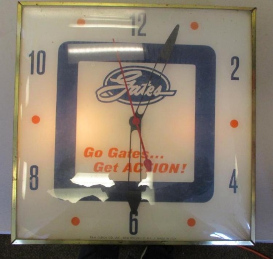 GATES ADVERTISING CLOCK