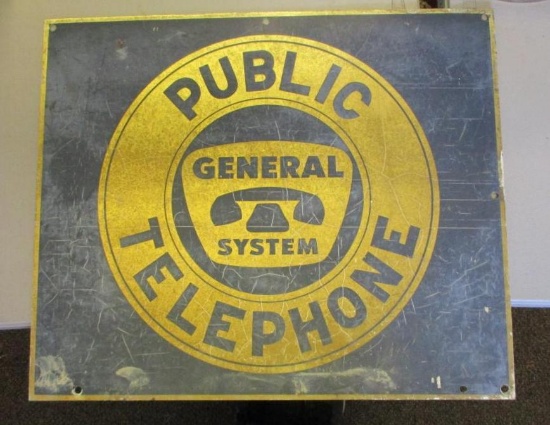 PUBLIC TELEPHONE ADVERTISING SIGN