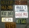 9 VINTAGE LICENSE PLATES