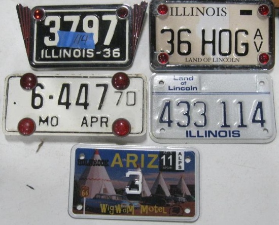 LOT OF 5 LICENSE PLATES