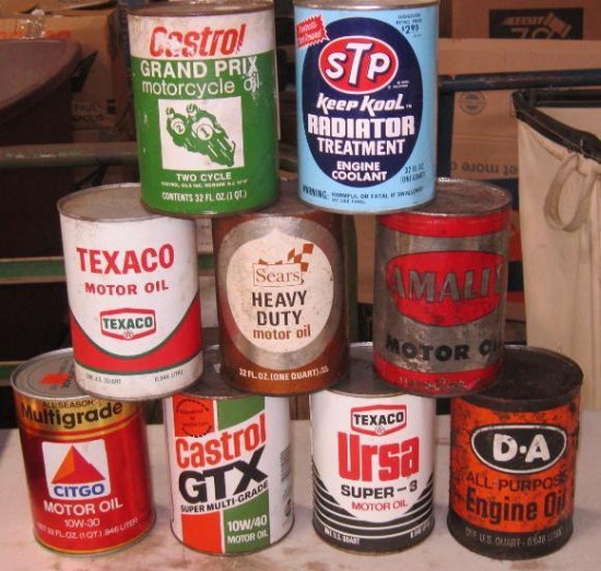 LOT OF 9 OIL CANS