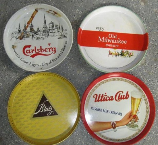LOT OF 4 METAL TRAYS