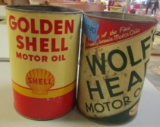 LOT OF 2 MOTOR OIL CANS