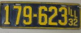 1932 ILLINOIS LICENSE PLATES