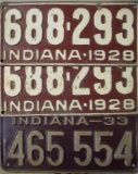 LOT OF 3 INDIANA LICENSE PLATES