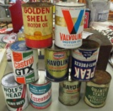 LOT OF 9 AUTOMOTIVE CANS