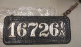 VINTAGE LICENSE PLATE