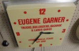 EUGENE GARNER ADVERTISING CLOCK