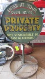 PRIVATE PROPERTY LOLLIPOP SIGN