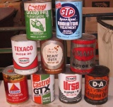 LOT OF 9 OIL CANS