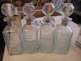 4 GLASS DECANTER BOTTLES