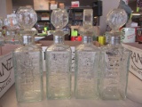 4 WALKERS GLASS DECANTER BOTTLES