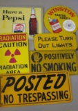 LOT OF 6 METAL ADVERTISING SIGNS