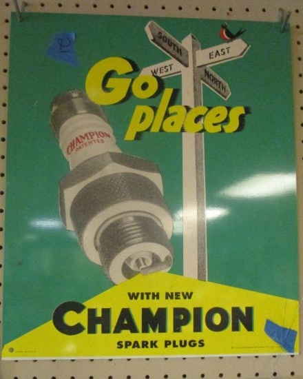 CHAMPION SPARK PUGS ADVERTISING SIGN