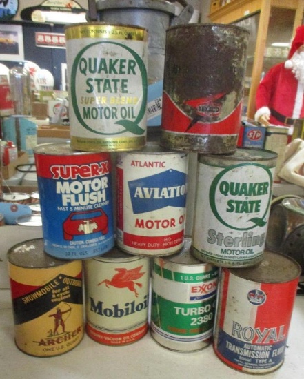 LOT OF 9 AUTOMOTIVE CANS