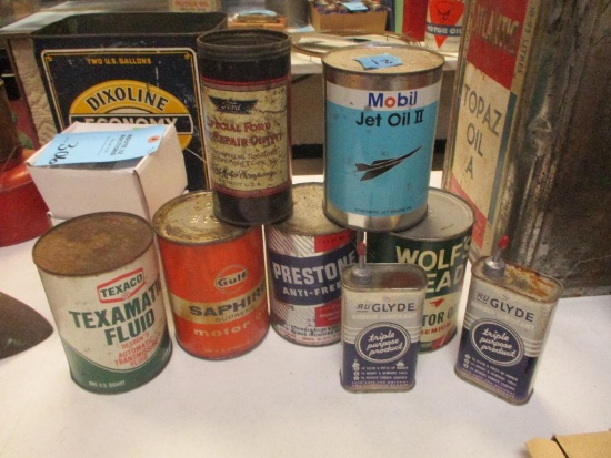 LOT OF 8 AUTOMOTIVE CANS