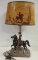 VINTAGE DANIEL BOONE LOOK TABLE LAMP