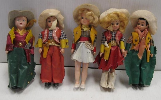 LOT OF 5 VINTAGE DOLLS