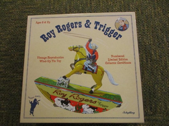 REPRODUCTION ROY ROGERS AND TRIGGER TIN TOY