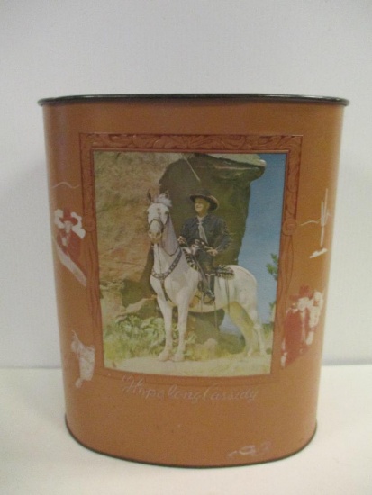 VINTAGE HOPALONG CASSIDY TRASH CAN