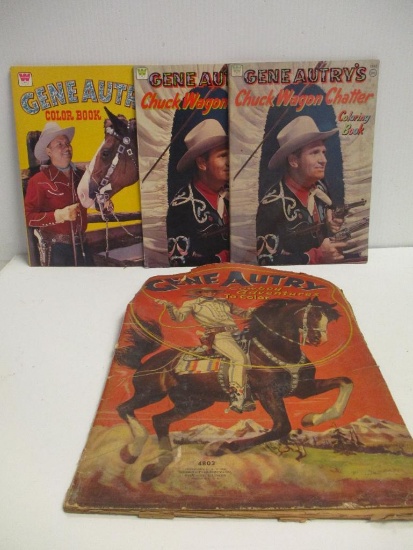 4 VINTAGE GENE AUTRY COLOR BOOKS