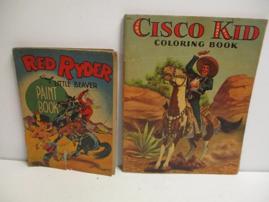 2 VINTAGE PAINT AND COLORING BOOKS