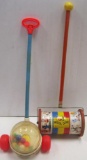 LOT OF 2 PUSH PULL TOYS
