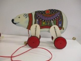 VINTAGE POLAR BEAR PULL TOY