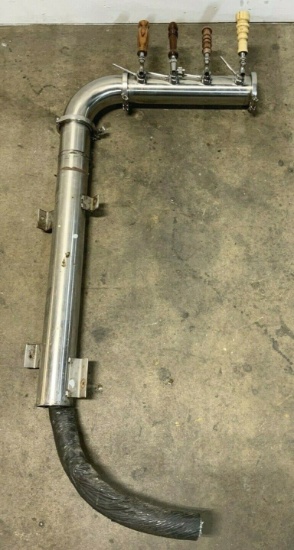 Custom 4" Stainless Steel Beer 6 Tap Bar Counter Dispenser Custom Wood