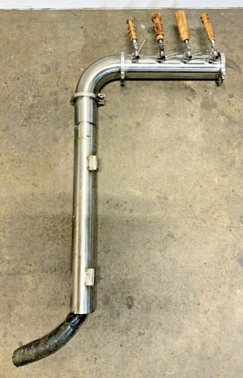 Custom 4" Stainless Steel Beer 4 Tap Bar Counter Top Dispenser Custom Handle