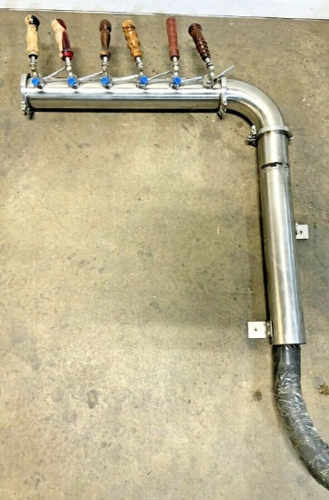 Custom 4" Stainless Steel Beer 6 Tap Bar Counter Top Dispenser Pulls Draft