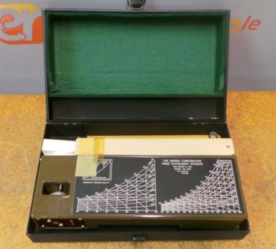 Bendix 566 Psychron Environmental Science Thermometer Testing Hard Case