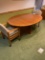 Lot of Furniture in Office #8 - Teak Oval Table (64 x 44 x 28), 2 Arm Chairs