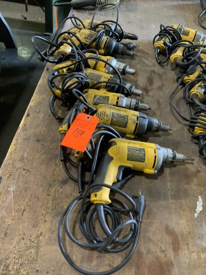 Lot of 7 Dewalt Electric Power Drills Screwdriver - Corded