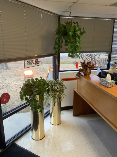 Lot of 4 Artificial Plants - 3 Potted, 1 Hanging