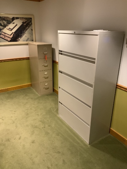 Lot of 2 Metal File Cabinets Hon