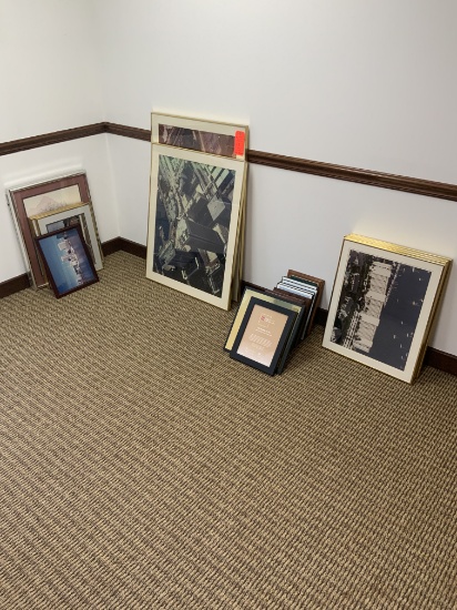 Lot of 14 Miscellaneous Brass and Metal Framed Pictures