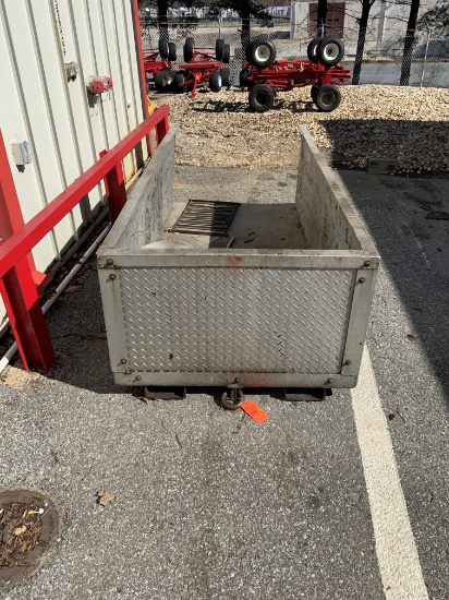 Aluminum Hopper Dumper Roofing Trash Bin w/ Fork Holes 89" X 40" X 28"