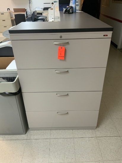 NBF 4-Drawer Metal File Cabinet 36" X 18" X 53" - Keys Included