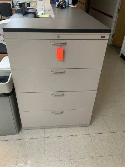 NBF 4-Drawer Metal File Cabinet 36" X 18" X 53" - Keys Included