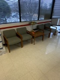 Lot of Office Furniture - 4 Chairs, 1 Lamp, 1 Table