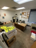 Contents of Office #12 - 3 Metal File Cabinets, 3 Desks (1 Glass Top) 4 Office Chairs