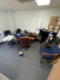 Lot of Furniture Office #13 - 2-Piece L-Shaped Desk, 5 Chairs